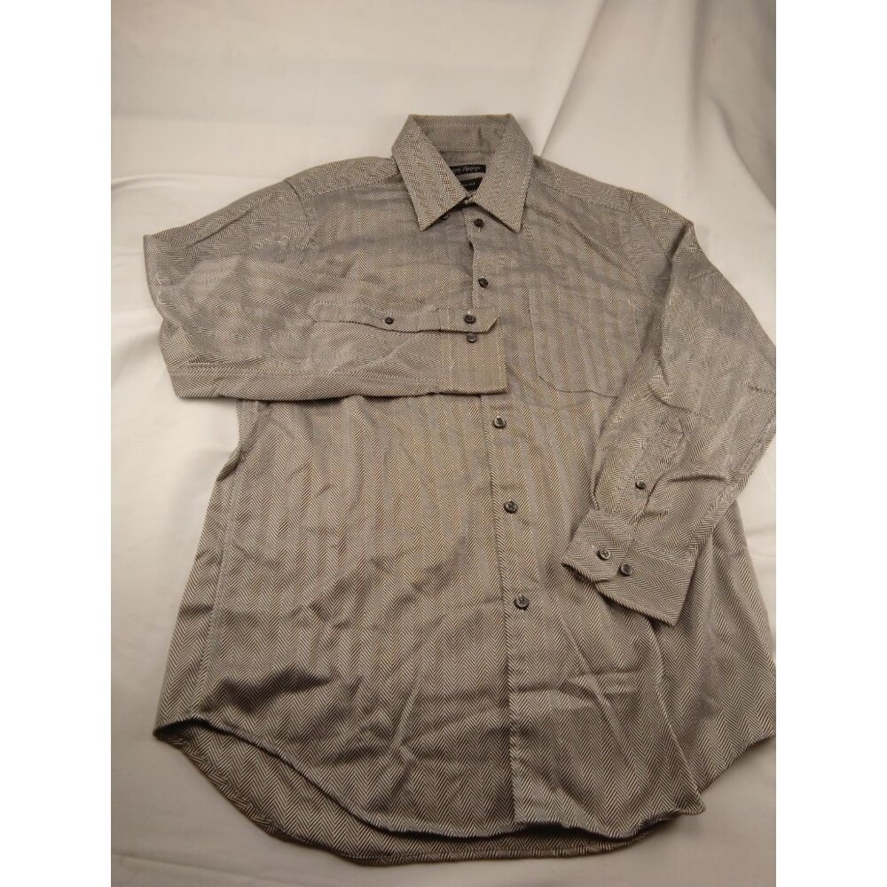 Mens Kenneth Roberts Platinum Tan Button Up Shirt Size M Medium Long Sleeves